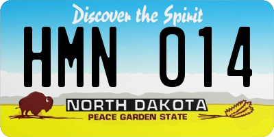 ND license plate HMN014