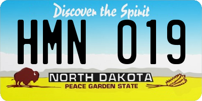 ND license plate HMN019