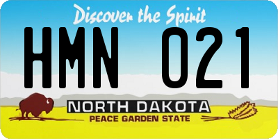 ND license plate HMN021