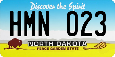 ND license plate HMN023