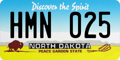 ND license plate HMN025