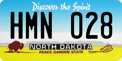 ND license plate HMN028