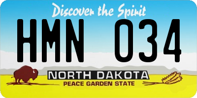 ND license plate HMN034