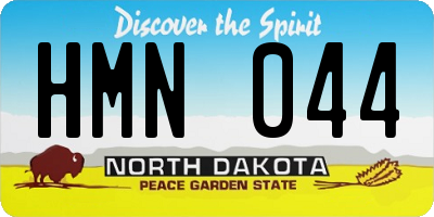ND license plate HMN044