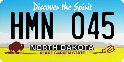 ND license plate HMN045