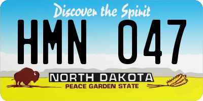 ND license plate HMN047