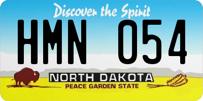 ND license plate HMN054
