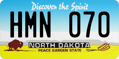 ND license plate HMN070
