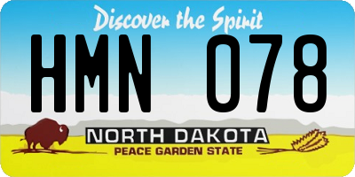ND license plate HMN078
