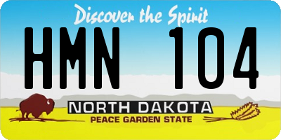ND license plate HMN104