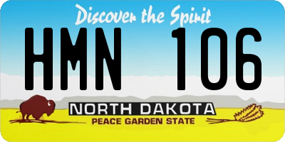 ND license plate HMN106