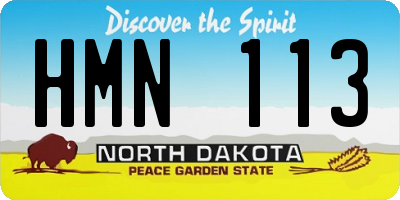 ND license plate HMN113