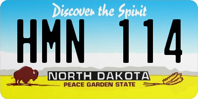 ND license plate HMN114
