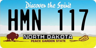ND license plate HMN117