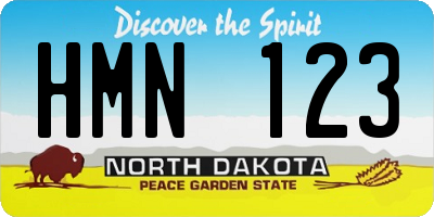 ND license plate HMN123