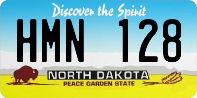 ND license plate HMN128