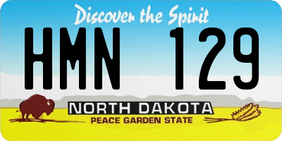 ND license plate HMN129