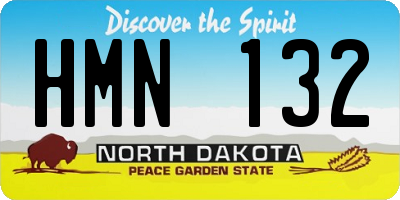 ND license plate HMN132