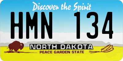 ND license plate HMN134