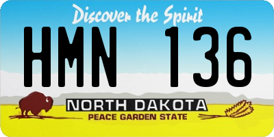 ND license plate HMN136