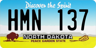 ND license plate HMN137