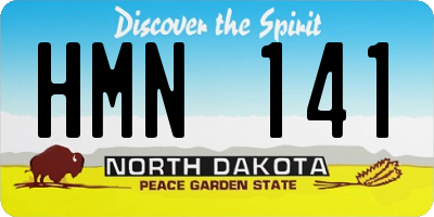 ND license plate HMN141