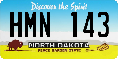 ND license plate HMN143