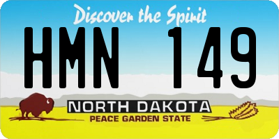 ND license plate HMN149