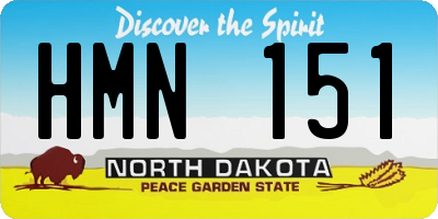 ND license plate HMN151