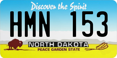 ND license plate HMN153