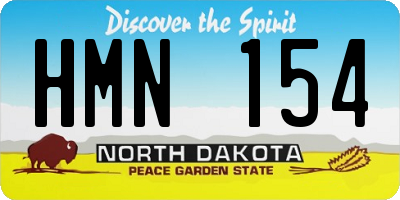 ND license plate HMN154