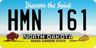 ND license plate HMN161