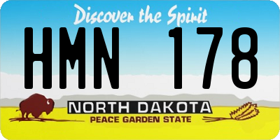 ND license plate HMN178