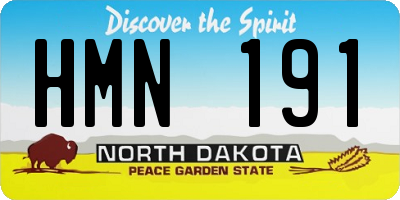 ND license plate HMN191