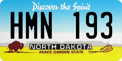ND license plate HMN193