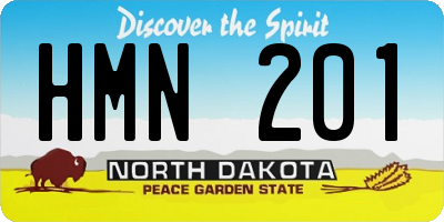 ND license plate HMN201