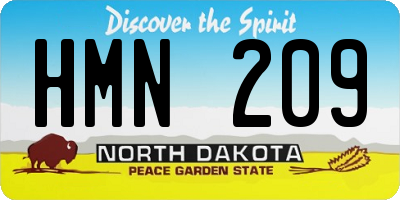 ND license plate HMN209