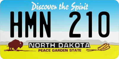 ND license plate HMN210