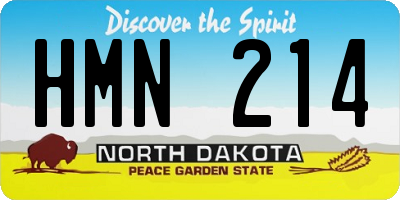 ND license plate HMN214