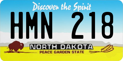 ND license plate HMN218