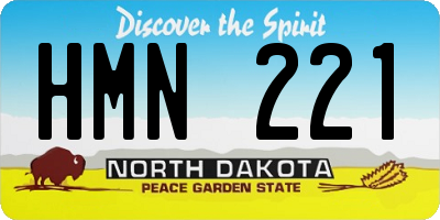 ND license plate HMN221