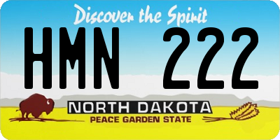 ND license plate HMN222