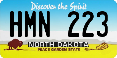 ND license plate HMN223