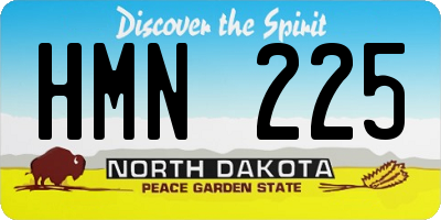 ND license plate HMN225