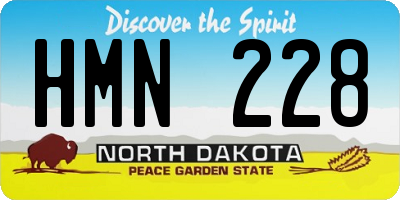 ND license plate HMN228