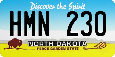 ND license plate HMN230