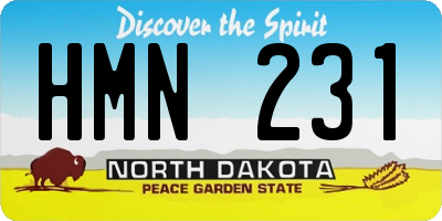 ND license plate HMN231