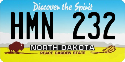 ND license plate HMN232