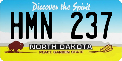 ND license plate HMN237