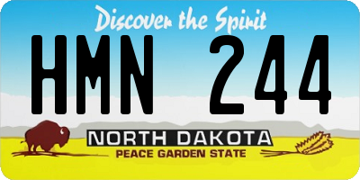 ND license plate HMN244